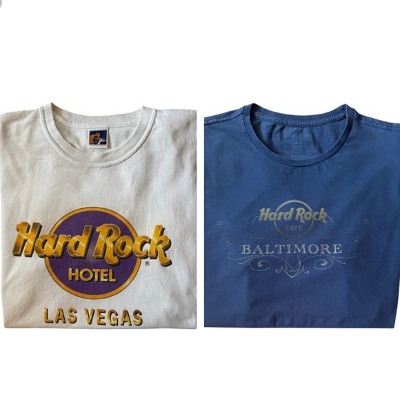 Hard Rock Cafe Men's T-Shirt Bundle Baltimore & Las Vegas Blue White Size Medium - Picture 15 of 16